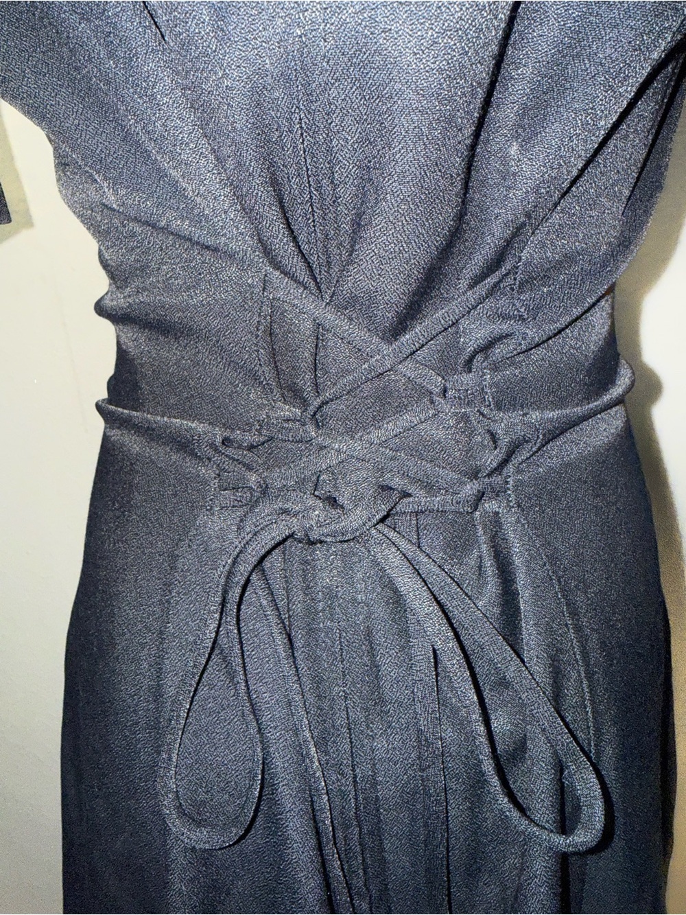 Be Smart Vintage Black Lace-Up Back Dress Size 7/8 USA - Picture 5 of 7